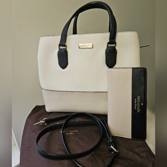 Kate Spade 2 way Tri Color Purse with Bifold Wallet Bundle - Picture 2 of 10